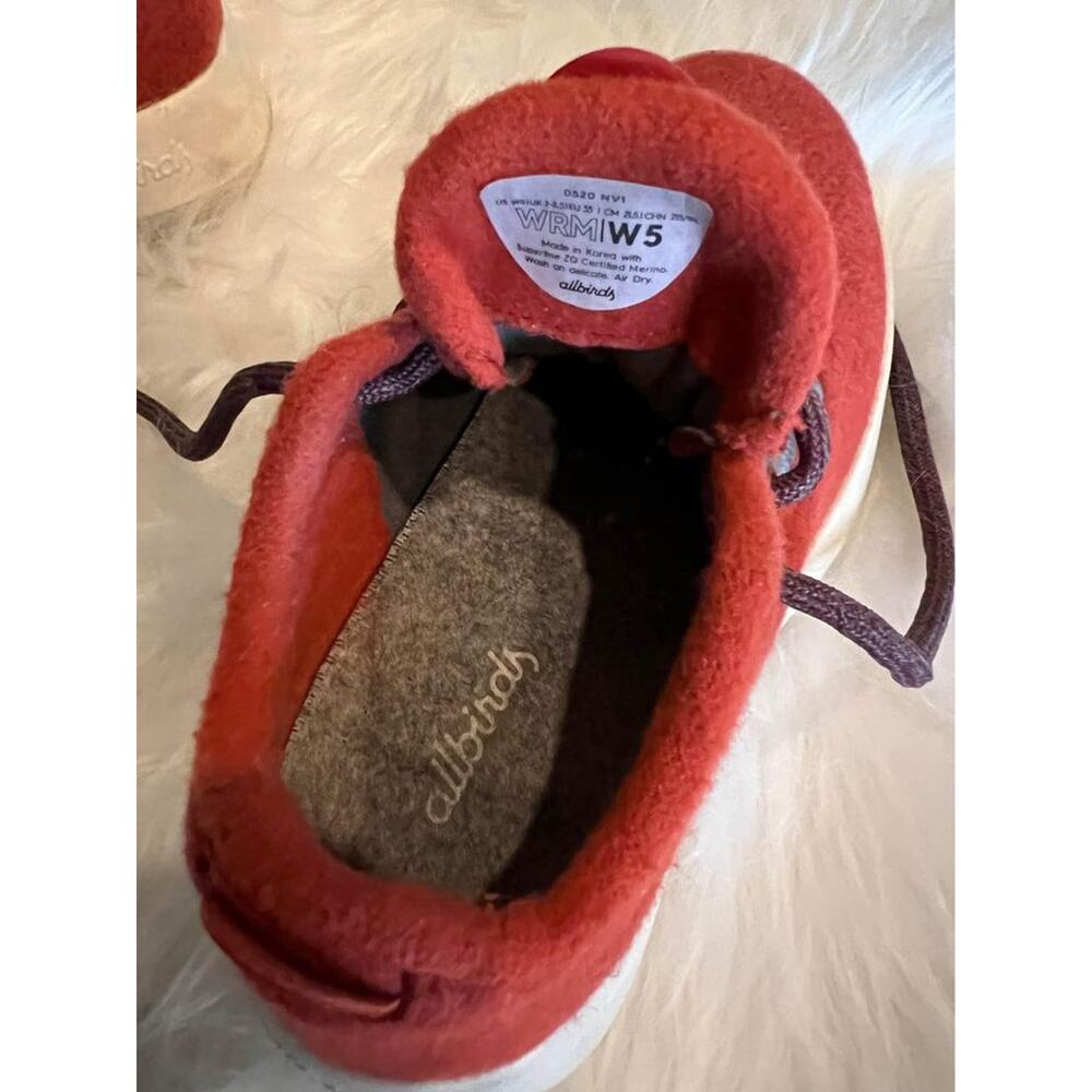 Allbirds Women Wool Runners Rust Red Merino Wool Sneakers Size 5 WRM W5 - Picture 3 of 6